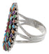 Southwestern Multicolor Needlepoint Silver Ring Size 8-3/4 EX50803